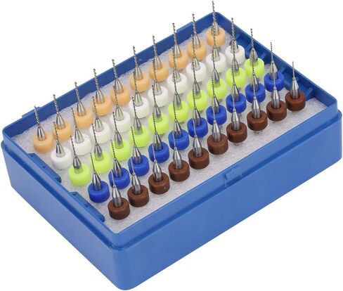 50Pcs Carbide Micro Drill Bits Set, Micro Drill Bits For Carburetor Jets Pcb Print Circuit Board Carving Bits, Micro Drill Bits For Carburetor Jets For Hardware Processing, , With Compact Box Storage in Saudi Arabia
