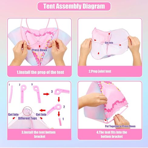 34 PCS Girl Doll Doll Travel Camping Tent تشمل الملابس ، الطعام ، التلسكوب ، الخيمة ، حقيبة النوم ، حقيبة ظهر ، كرسي ، أحذية وغيرها من ملحقات التخييم لدمى 11.5 بوصة （لا دمية） in Saudi Arabia