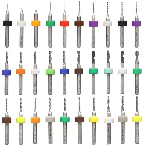 30 Pack Carbide PCB Spiral Flute Drill Bits, Tungsten Steel Micro CNC Router Bits for Print Circuit Board/Stone Grinding/Jewelry Making (0.1-1.0 mm) in Saudi Arabia