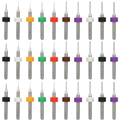 30 Pack Carbide PCB Spiral Flute Drill Bits, Tungsten Steel Micro CNC Router Bits for Print Circuit Board/Stone Grinding/Jewelry Making (0.1-1.0 mm) in Saudi Arabia