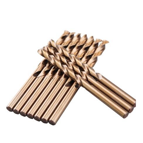 LU&MN M35 Cobalt HSS لقمة مثقاب ملتوية بطول Jobber مع ساق مستقيمة، شديدة التحمل، حفر للحديد الزهر، الفولاذ المعالج بالحرارة، الفولاذ المقاوم للصدأ والمواد الصلبة الأخرى، 10 قطع، 1/4 بوصة in Kuwait