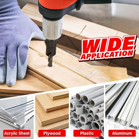 DIYSELF 15PCS Countersink Drill Bit Set for Woodworking, 1/4 Countersink Drill Bit, M2 Cobalt HSS Tapered Bits, Wood Plug Cutters, Collars&Extension, Counter Sink Drill Bit for Wood in Kuwait