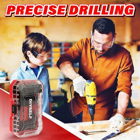 DIYSELF 15PCS Countersink Drill Bit Set for Woodworking, 1/4 Countersink Drill Bit, M2 Cobalt HSS Tapered Bits, Wood Plug Cutters, Collars&Extension, Counter Sink Drill Bit for Wood in Kuwait