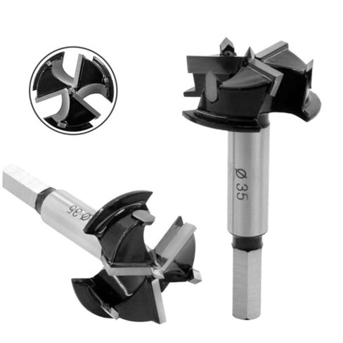 jojofuny 35mm 3-Blade Woodworking Hole Cutter Drill Bit High-Speed Steel Centering Design for Wood Plastic and Hinge Installation in Saudi Arabia