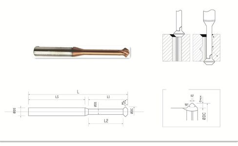 KLOT AlTiN Coated Solid Carbide Micro Front&Back Chamfering Milling Cutter Top&Bottom End Mill 4L16A90 in Saudi Arabia