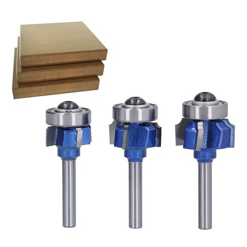 3 قطعة 4 الناي الزاوية المستديرة النجارة طحن القواطع حافة التشذيب لأجهزة التوجيه الخشب آلات التنغستن الصلب السلس لدغ قطع in Kuwait