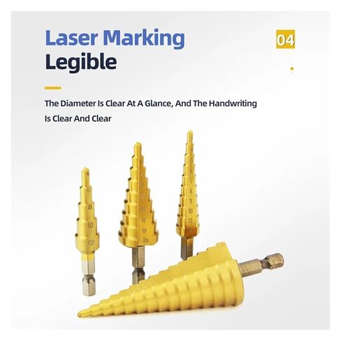 1/3/6 قطع HSS التيتانيوم خطوة مثقاب الحفر لخشب معدني مجموعة متدرجة عالية السرعة أدوات كهربائية 3-12 4-12 4-20 4-32 مم (3-12 4-12 4-20) in Kuwait