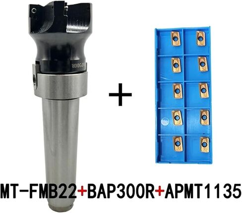 Milling Cutter Bar 1set MT FMB22 Tool Holder + BAP300R Cutter Head + 10pcs APMT1135 Carbide Inserts(Inserts 2,MT2-FMB22 300R-40) in Saudi Arabia