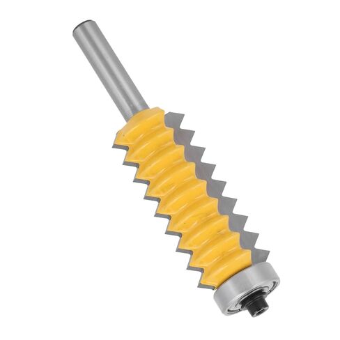 Fafeicy Fafeicy 8 عرقوب النجارة القاطع متعدد الأسنان السكك الحديدية نمط جهاز التوجيه بت خط موجة نوع الخشب طحن سكين، كربيد الجانب طحن القاطع مع عرقوب 8 مم للربط الشق، 4 أحجام 8x24 in Kuwait