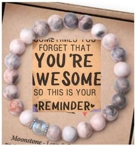 Pingyongchang Inspirational Bracelets for Women Natural Stone Crystal Relief Anxiety Yoga Chakra Bracelet Gifts for Birthday Christmas Mothers day Valentines Teacher Appreciation Friend Men in Kuwait