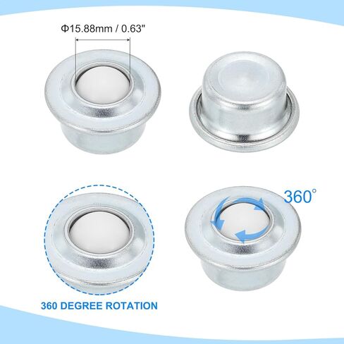 PATIKIL 5/8" Roller Ball Transfer Bearing, 8 Pcs Round Ball Transfer Unit Nylon, Carbon Steel Casters for Conveyor Roller Stand Transmission Furniture in Saudi Arabia