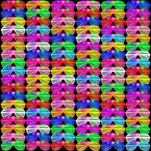80 Pack LED Glasses, Light Up Glasses, 5 Neon Color Party Supplies for Kids Adult, Shutter Shades Light up Glasses, Glow Sticks Sunglasses Party Favors Birthday Christmas Carnival Party Glow Toys in Kuwait