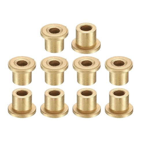 uxcell 10Pcs Flange Sleeve Bearings, 5mm Bore x 9mm OD x 10mm Length, Self-Lubricating Sintered Bronze Bushings in Saudi Arabia