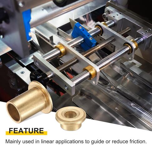 uxcell 10Pcs Flange Sleeve Bearings, 5mm Bore x 9mm OD x 10mm Length, Self-Lubricating Sintered Bronze Bushings in Saudi Arabia