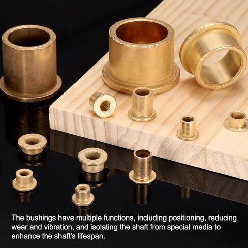 uxcell 10Pcs Flange Sleeve Bearings, 5mm Bore x 9mm OD x 10mm Length, Self-Lubricating Sintered Bronze Bushings in Saudi Arabia