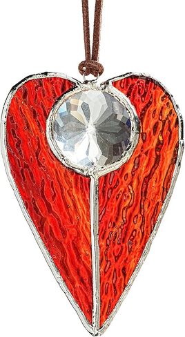 H&D HYALINE & DORA زخرفة معلقة على شكل قلب من الزجاج الملون يدويًا من H&D HYALINE & DORA in Kuwait