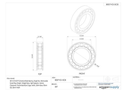SKF N 305 ECP Cylindrical Roller Bearing, Single Row, Removable Outer Ring, Straight, Straight Bore, High Capacity, Normal Clearance, Polyamide/Nylon Cage, Metric, 25mm Bore, 62mm OD, 17mm Width in Saudi Arabia