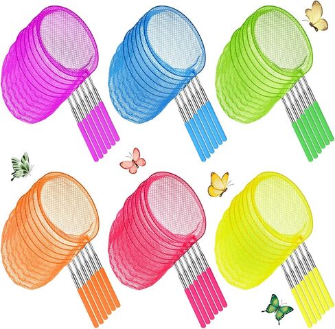Sosation 6 Pcs Kids Telescopic Butterfly Fishing Nets Colorful Bug Catching Nets Outdoor Tools for Catching Butterfly Insects Bug Fish Ladybird, Extendable from 15 Inch to 34 Inch in Saudi Arabia