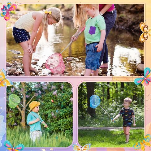 Sosation 6 Pcs Kids Telescopic Butterfly Fishing Nets Colorful Bug Catching Nets Outdoor Tools for Catching Butterfly Insects Bug Fish Ladybird, Extendable from 15 Inch to 34 Inch in Saudi Arabia