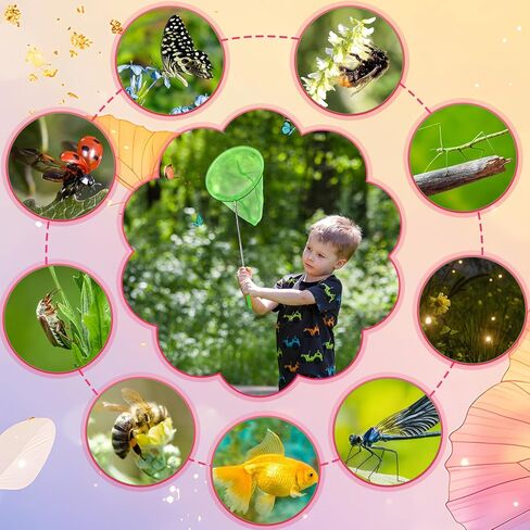 Sosation 6 Pcs Kids Telescopic Butterfly Fishing Nets Colorful Bug Catching Nets Outdoor Tools for Catching Butterfly Insects Bug Fish Ladybird, Extendable from 15 Inch to 34 Inch in Saudi Arabia