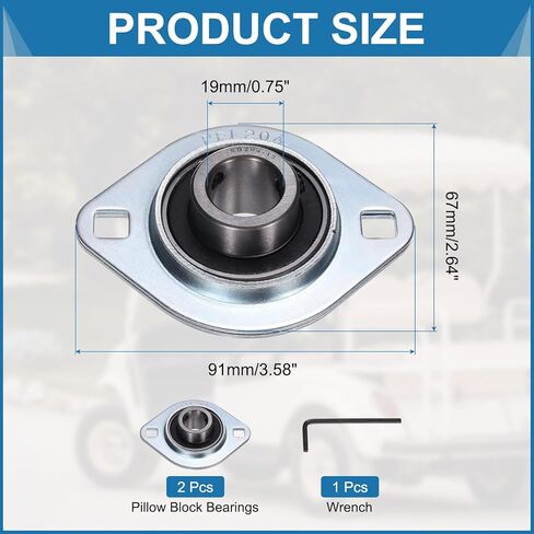 Uxcell 2 قطعة SBPFL204-12 وسادة كتلة محامل 3/4 "تتحمل وحدات تحمل شفة الصلب شنت تحمل الإسكان مع وجع in Saudi Arabia