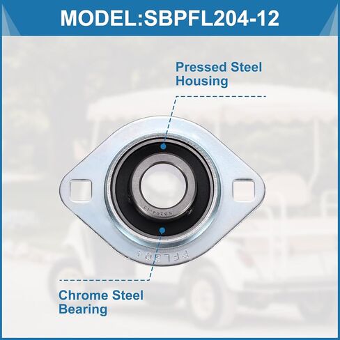 Uxcell 2 قطعة SBPFL204-12 وسادة كتلة محامل 3/4 "تتحمل وحدات تحمل شفة الصلب شنت تحمل الإسكان مع وجع in Saudi Arabia