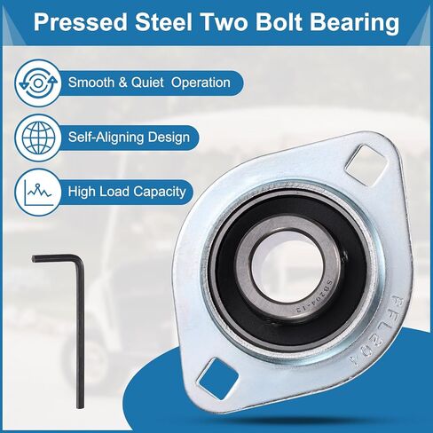 Uxcell 2 قطعة SBPFL204-12 وسادة كتلة محامل 3/4 "تتحمل وحدات تحمل شفة الصلب شنت تحمل الإسكان مع وجع in Saudi Arabia