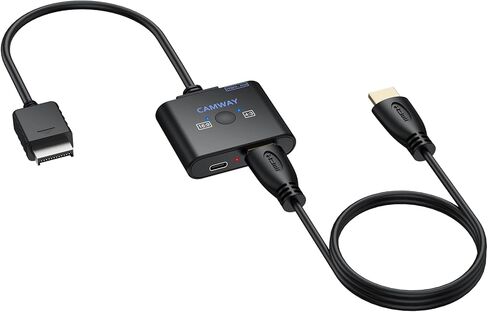 CAMWAY PS2 to HDMI Converter - 4:3/16:9 Conversion 1080P AV to HDMI Adapter Male Cable for PS1/PS2 Retro Gaming Consoles, Plug and Play,Clear Video and Audio in Kuwait