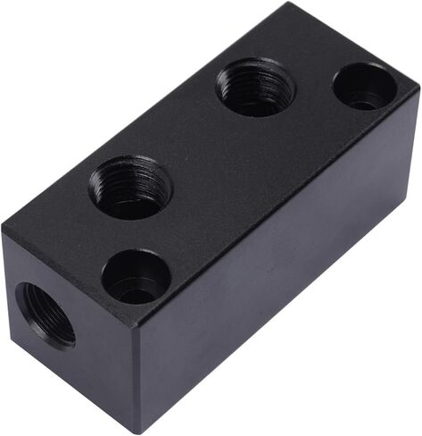 Air Manifold 1/4 NPT, Air Compressor Manifold, Air Hose Inline Manifold Block Splitter, Pneumatic Manifold Air Distribution Block, NPT 1/4 Inch Port (4 Way 6 Port) in Saudi Arabia