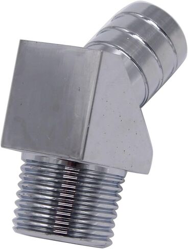 45 Degree Heater Hose Intake Manifold Fitting 1/2" NPT to 5/8" Barb Chrome Finish Compatible with 1/2" NPT Port Intake Manifold or Water Pump in Saudi Arabia
