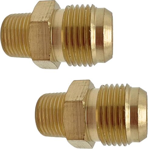 2 Pack 3/4" Flare x 1/2'' Inch NPT Male Brass Couples Tube Fitting Half Union Gas Adapter Connector by CX WONDERLAND in Kuwait