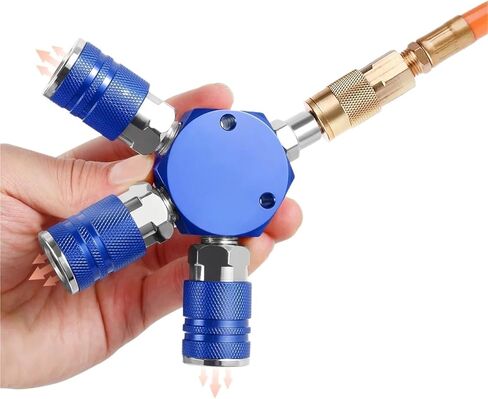 3 Way Quick Connector Air Compressor Manifold 1/4inch Hose Fitting Max 300psi Coupler Manifold Multi Splitter(Red) in Saudi Arabia