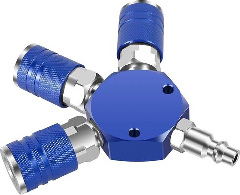 3 Way Quick Connector Air Compressor Manifold 1/4inch Hose Fitting Max 300psi Coupler Manifold Multi Splitter(Red) in Saudi Arabia