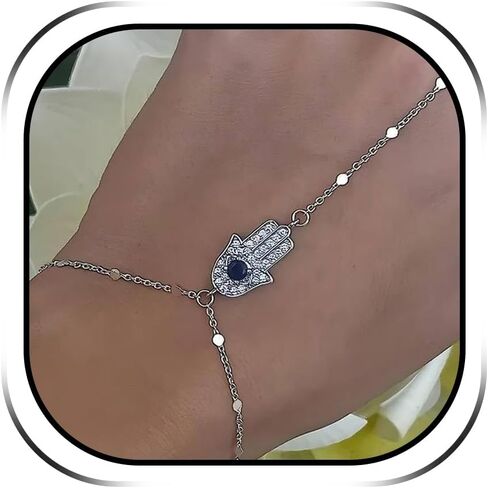 Long tiantian Hand Chain Bracelet Hand Bracelet Bracelet Ring Hand Chain Ring Bracelet Hand Chain Ring Chain Bracelet Gothic Evil Eye Charm Bracelet Luck Ring Bracelet Jewelry in Kuwait