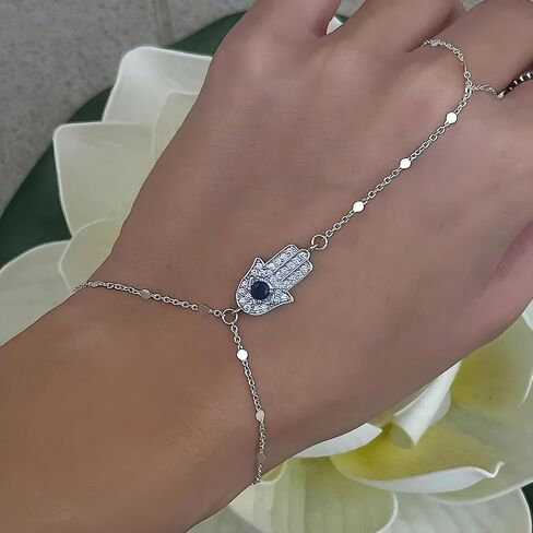 Long tiantian Hand Chain Bracelet Hand Bracelet Bracelet Ring Hand Chain Ring Bracelet Hand Chain Ring Chain Bracelet Gothic Evil Eye Charm Bracelet Luck Ring Bracelet Jewelry in Kuwait