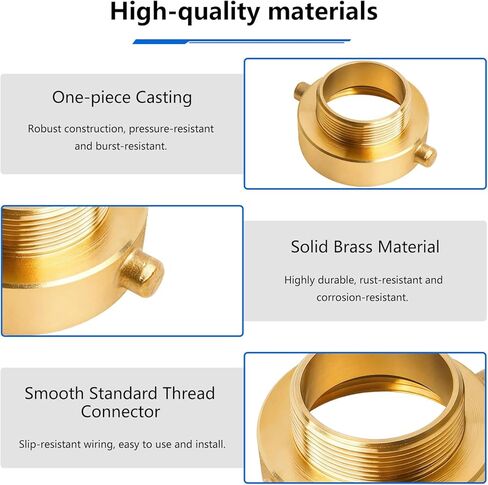 2-1/2" NST (NH) Female x 2" NPT Male Fire Hydrant Adapter,Brass Fire Hose Hydrant Connector with Pin Lug in Kuwait
