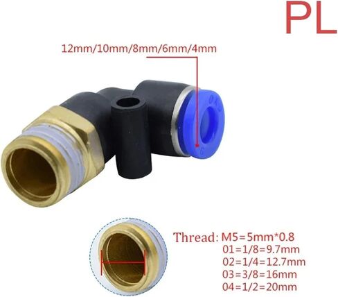 هوائي موصل PL 4 مللي متر-12 مللي متر خرطوم وصلة أنابيب 1/4 "1/8" 3/8 "1/2" موضوع الأنابيب مقرنة 1 قطعة (8-01) in Kuwait