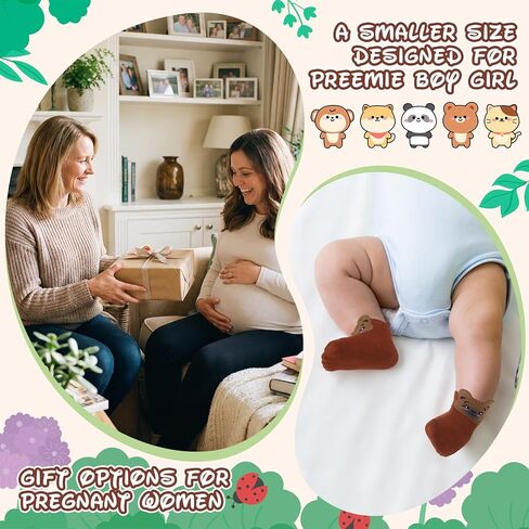 Suhine 20 Pairs Preemie Socks Animal Premature Baby Cotton Socks Cute Preemie Socks NICU Hospital Newborn Socks for Preemie Girls and Boys in Kuwait