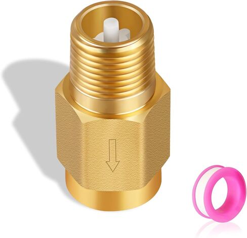 RV Water Heater Backflow Preventer, 1/2" NPT Double Male Thread Hot Water Heater Check Valve, Lead-Free Brass Plumbing Backflow Check Valve for RV, Camper, Motorhome, Trailer in Saudi Arabia