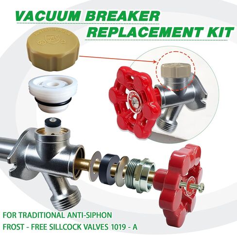 Anti-Siphon Industrial-control-valves Repair Kit， ASSE 1019-A Vacuum Breaker Check Valve Replacement Kits with Decorative Cover, Plastic Body,Plunger and O-Ring,1 Pack in Kuwait