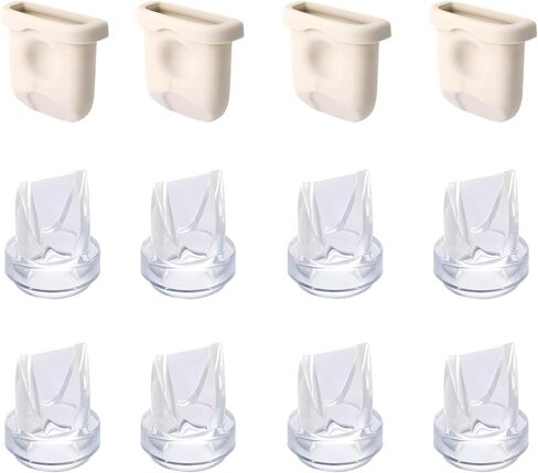 12pcs Breast Pump Parts for eufy, Includes 4pcs Silicone Diaphragms & 8pcs Duckbill Valves Wearable Breast Pump Replacement Accessories Compatible with eufy S1 Pro/S1/E10/E20 in Kuwait