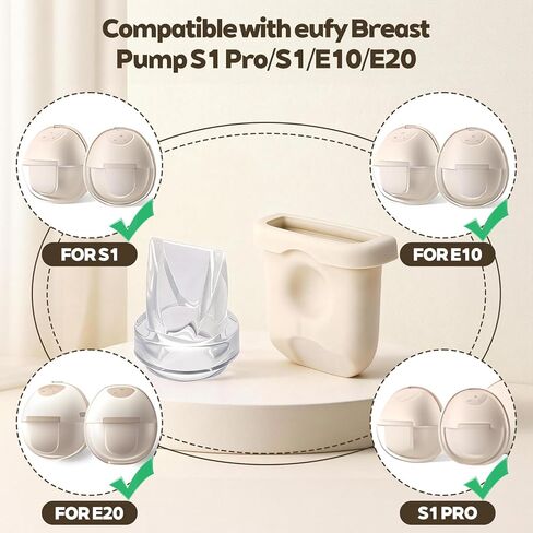 12pcs Breast Pump Parts for eufy, Includes 4pcs Silicone Diaphragms & 8pcs Duckbill Valves Wearable Breast Pump Replacement Accessories Compatible with eufy S1 Pro/S1/E10/E20 in Kuwait