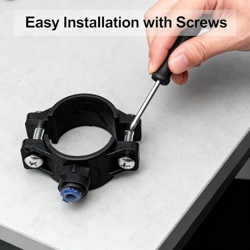 2 Packs 1/4 Inch OD Drain Saddle Valve – Quick Connect Push Fittings, Compatible with Reverse Osmosis (RO) Water Filtration & Pure Water Filter Systems in Kuwait