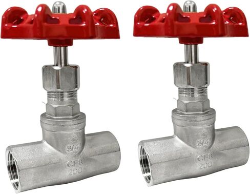 ZKH قطعتان من صمام الكرة الأرضية - 3/4 بوصة NPT من الفولاذ المقاوم للصدأ أنثى × خيط أنثى، 316 صمام تحكم دوار عالي التحمل in Kuwait