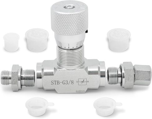 STB-G3/8 3/8" L08 Hydraulic Flow Control Valve Compatible with 1-2 Ton Mini Excavator, Bidirectional Restrictor Valve w/Two-Sided Connectors in Saudi Arabia