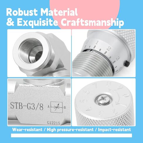 STB-G3/8 3/8" L08 Hydraulic Flow Control Valve Compatible with 1-2 Ton Mini Excavator, Bidirectional Restrictor Valve w/Two-Sided Connectors in Saudi Arabia