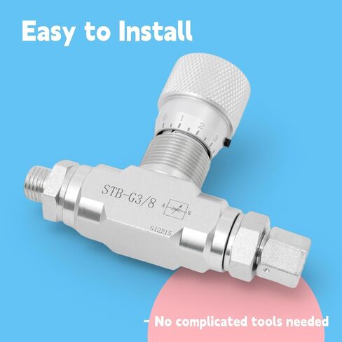 STB-G3/8 3/8" L08 Hydraulic Flow Control Valve Compatible with 1-2 Ton Mini Excavator, Bidirectional Restrictor Valve w/Two-Sided Connectors in Saudi Arabia