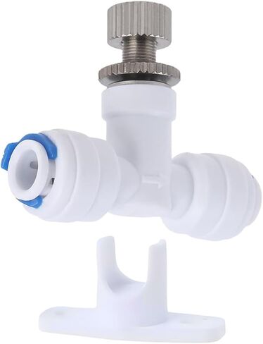 Haruyuki RO Water Flow Control Valve,Adjustable 2-Way Needle Valve with Base,1/4" OD Hose Connector, POM Plastic Pressure Reducer and Flow Regulator for Reverse Osmosis Water Purifier System,White,1P in Saudi Arabia