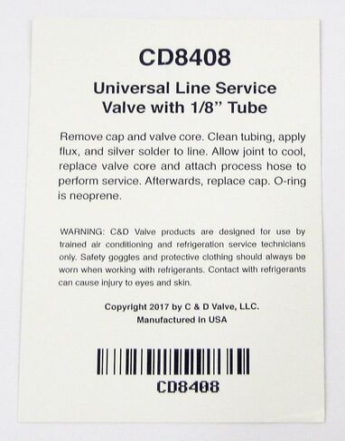 C&D Copper Tube Access Valve 1/8" CD8408 Package of 6 in Saudi Arabia