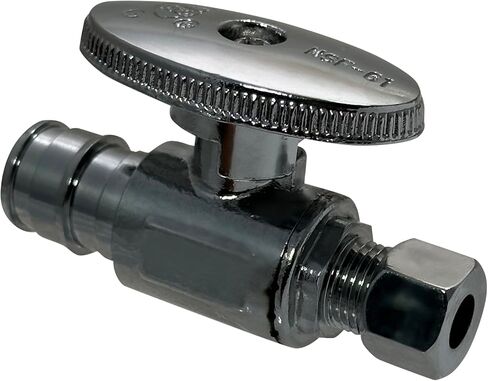 5 Pcs XFITTING Pex A 1/2 Inch x 1/4 Inch OD Compression Straight Stop Valve, 201-4-3=5XX in Saudi Arabia